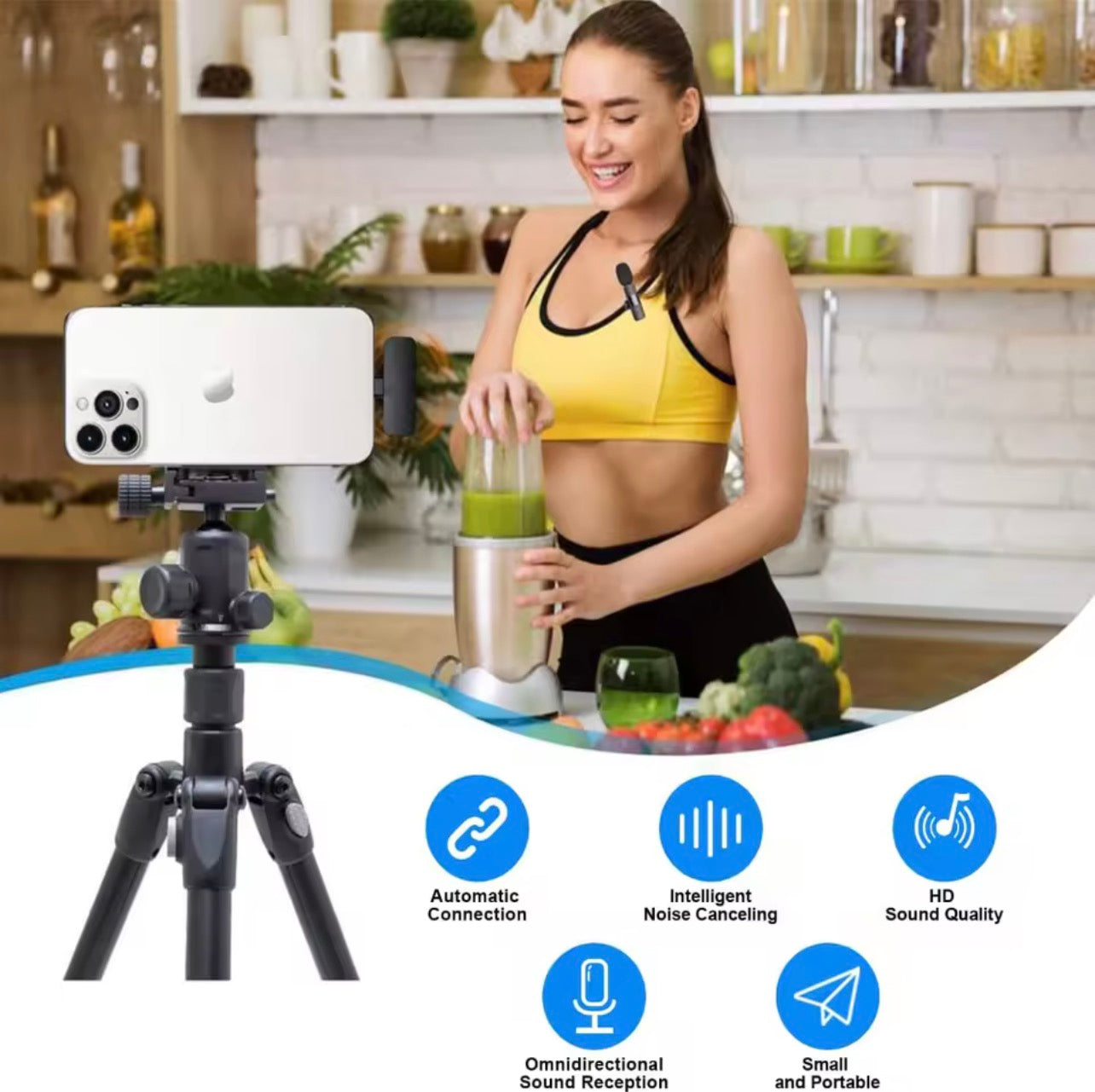 HITOZON Professional Wireless Lavalier Microphone